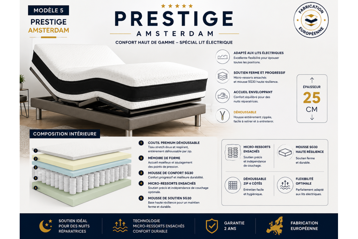 Matelas Électrique Premium — Mousse Haute Résilience | MatelasJuste