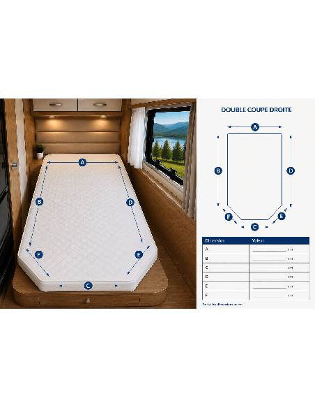 Matelas sur mesure 2 coupes trapèze | Forme complexe | MatelasJuste