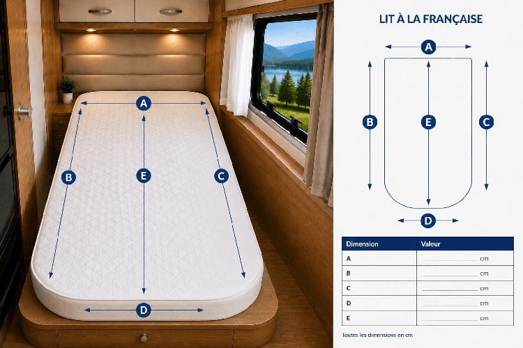 Matelas sur mesure — 2 coupes corbeille