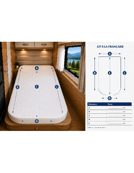 Matelas sur mesure 2 coupes corbeille | Double arrondi | MatelasJuste