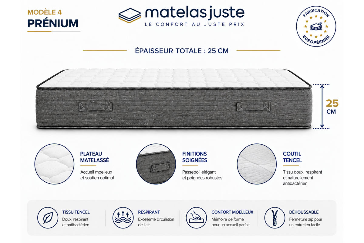 Matelas Équilibre 1 Personne — Mousse Haute Résilience | MatelasJuste