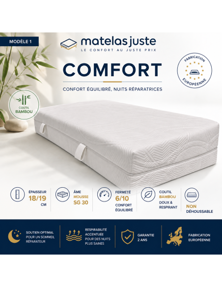 Matelas Confort King Size — Mousse Haute Densité | MatelasJuste