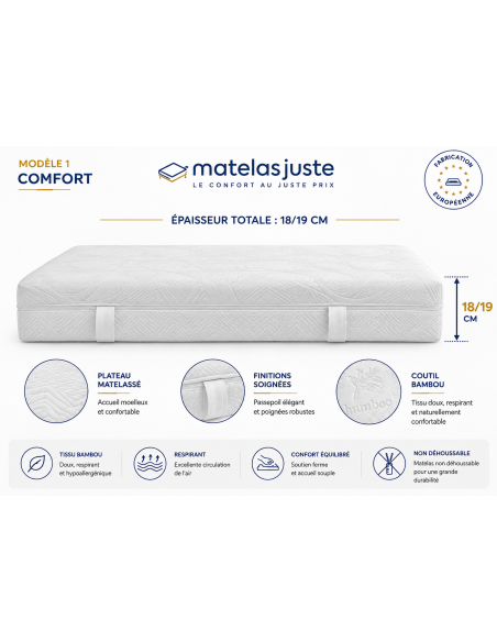 Matelas Confort King Size — Mousse Haute Densité | MatelasJuste