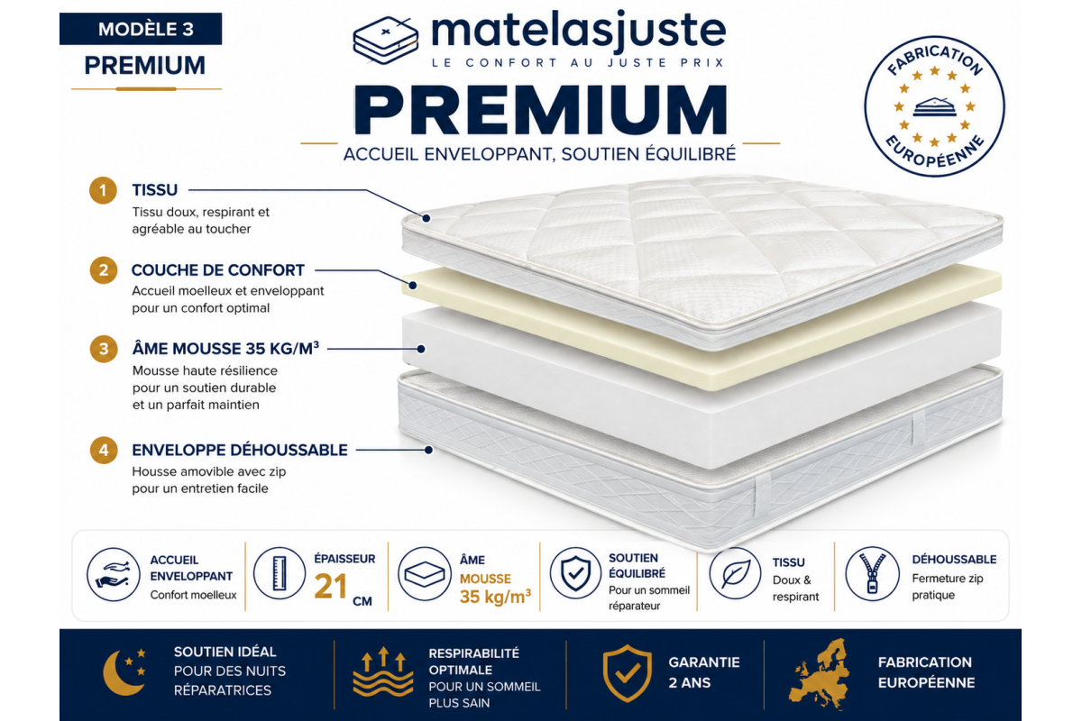 Matelas Mémoire King Size — Mémoire de Forme | MatelasJuste