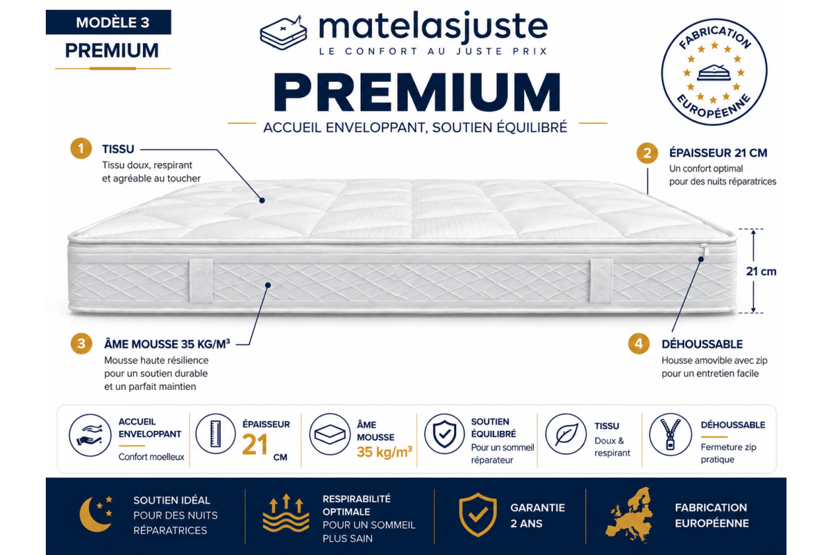 Matelas Mémoire King Size — Mémoire de Forme | MatelasJuste