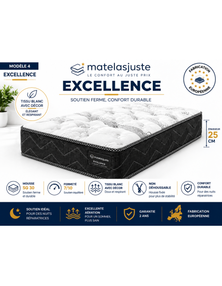 Matelas Excellence 2 Personnes — Ressorts et Mousse | MatelasJuste