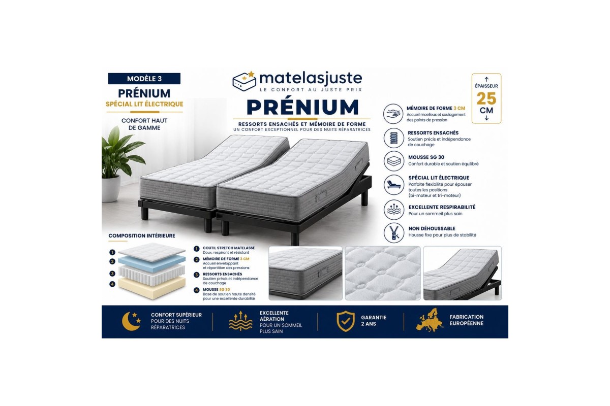 Matelas Électrique Confort — Mousse Haute Densité | MatelasJuste