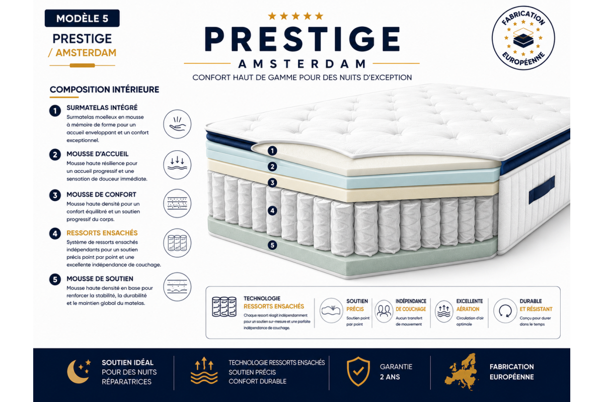 Matelas Prestige King Size — Ressorts et Surmatelas | MatelasJuste
